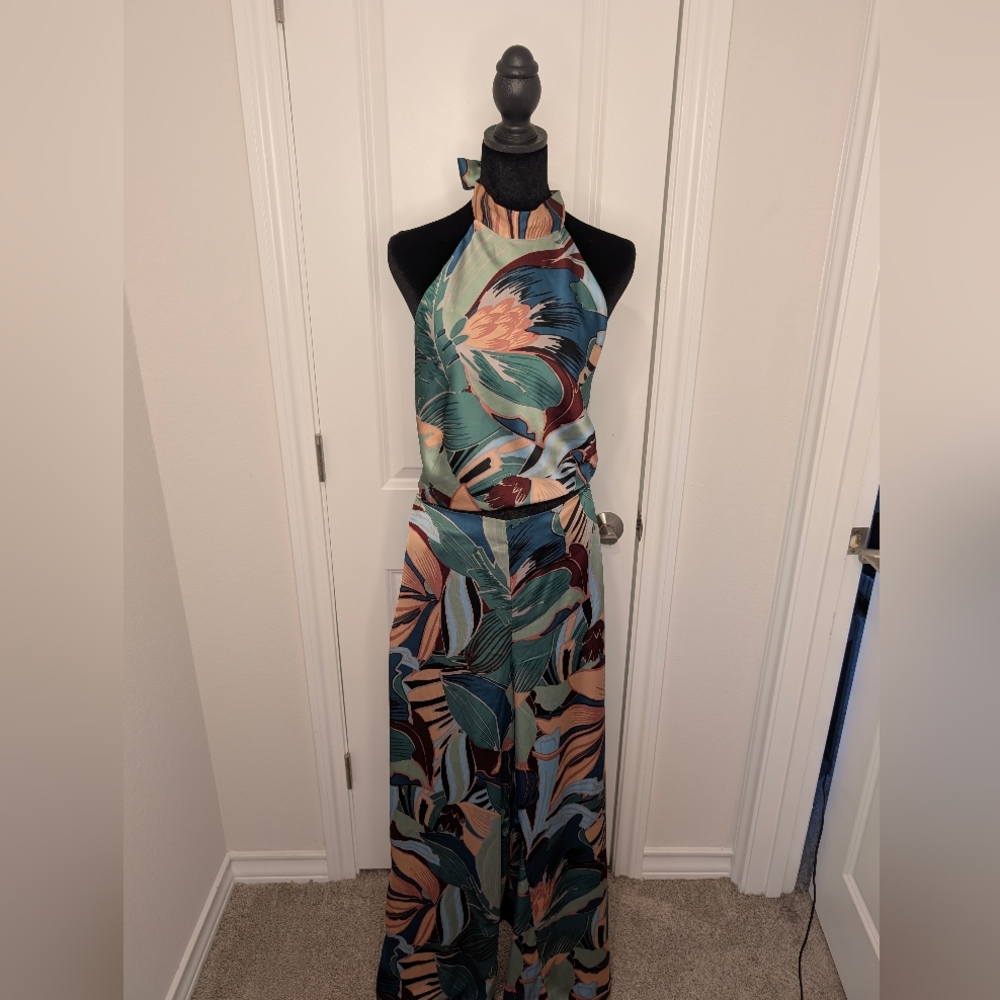 Tropical Halter Jumpsuit